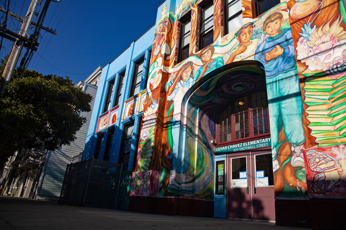 Facade of Cesar Chavez Elementary School