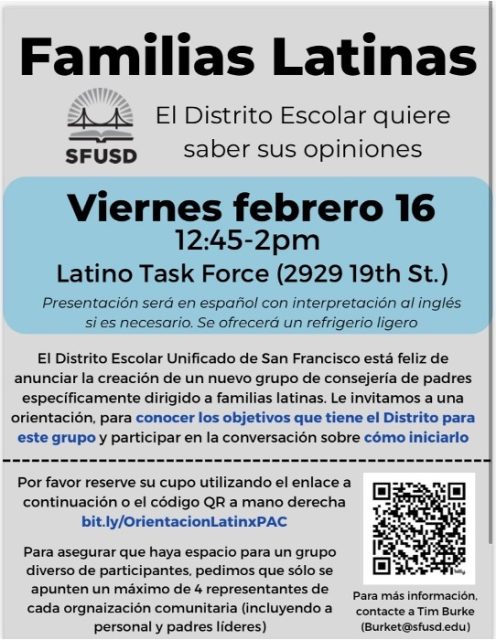 A flyer for the latina task force.