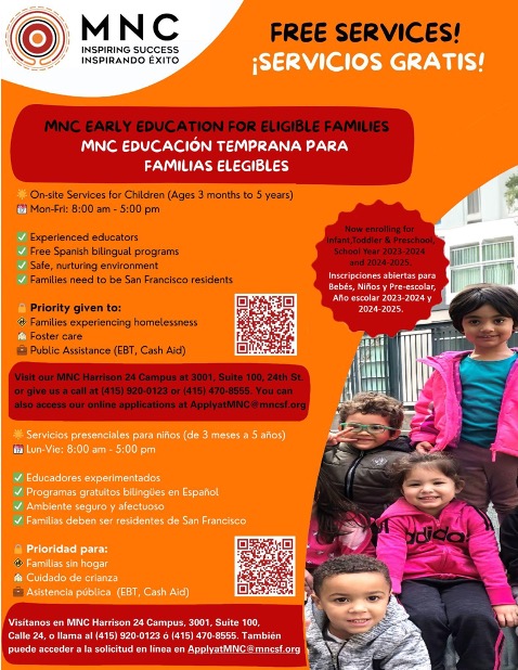 A flyer for mnc education in spanish.