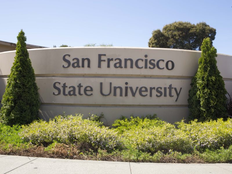 San Francisco State University campus sign