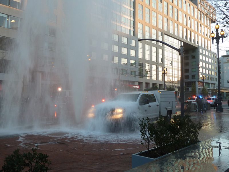 A fire hydrant on a city street.