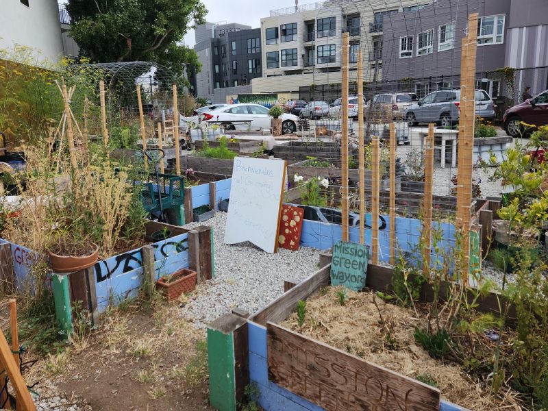 A community garden on Parcel 36 in San Francisco, California.