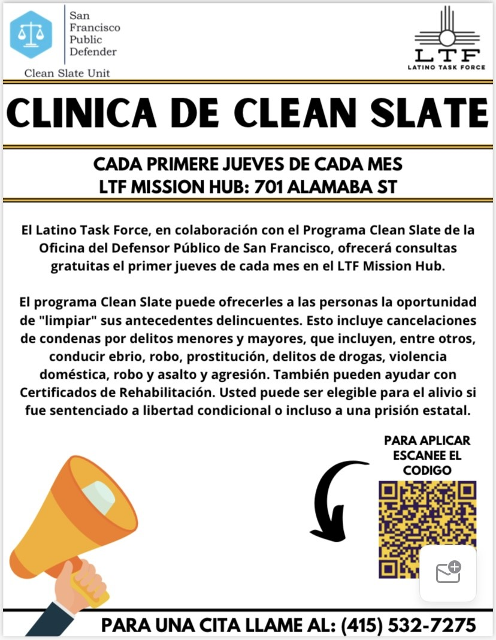 A flyer for the clinic de clean slate.