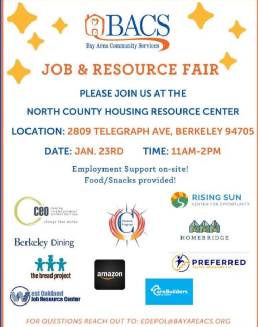 A flyer for the bacs job and resource fair.