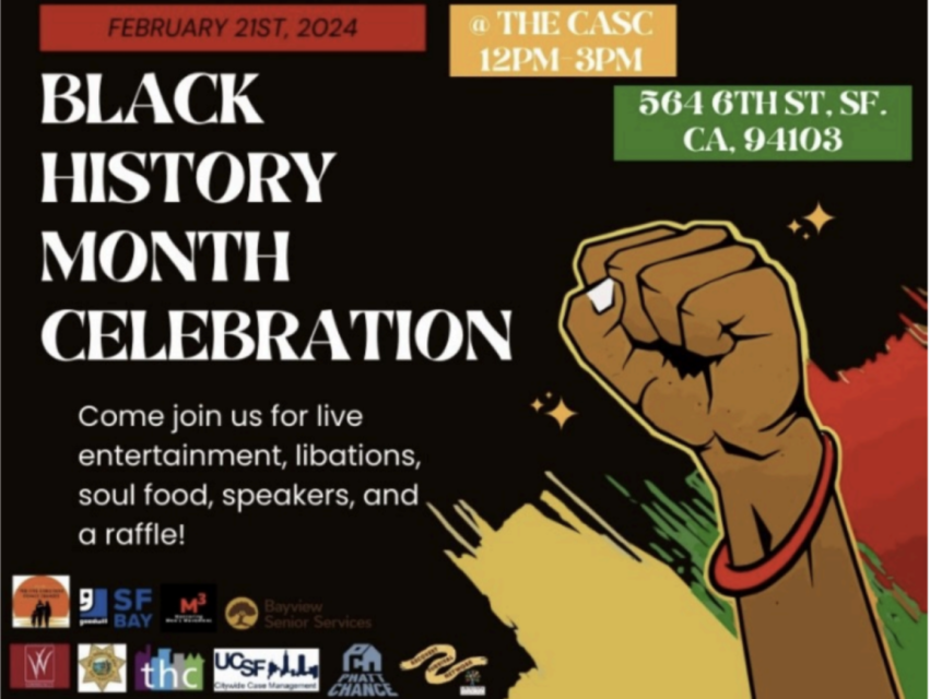 A flyer for the black history month celebration.