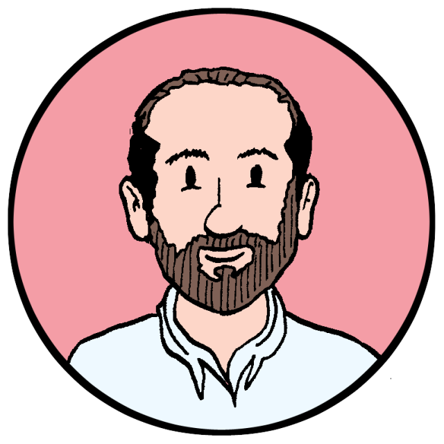 A cartoon image of a man with a beard.