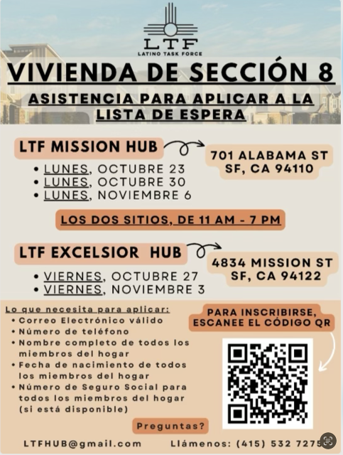 A flyer with the words vivienda de section 8.