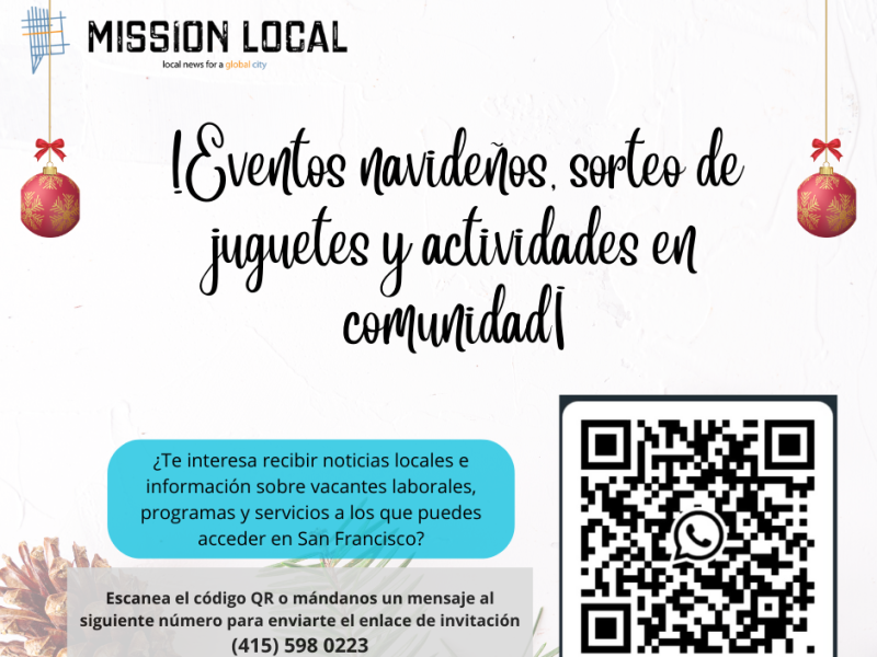 A flyer with the words mission local and a qr code.