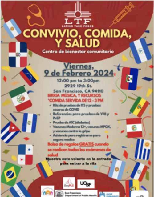 The flyer for the convivio comida y salud.
