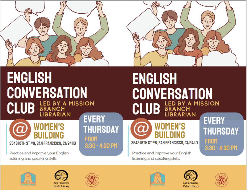 English conversation club flyer template.